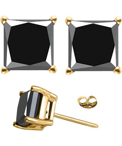 1/2-4 Carat Total Weight Princess Black Diamond Stud Earrings Yellow Gold 0.74 carats $374.19 Earrings