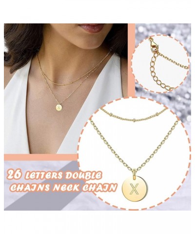 Heart Fashion Women's Letter Letters Necklace Chain 26 Circular Double Layer Neck Brilliant Chic Pendant For Girls Exquisite ...