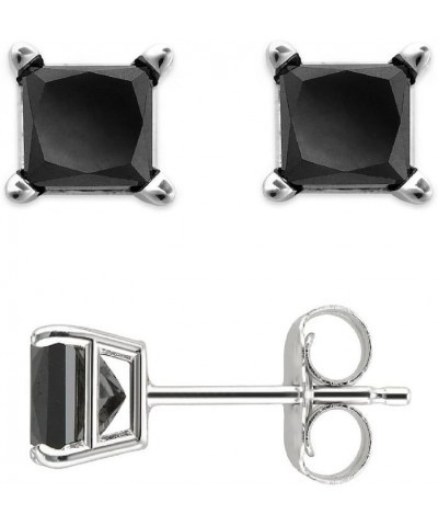 Princess cut Black Diamond Stud AAA Quality in White Gold & Yellow Gold White Gold 0.35 carats $26.63 Earrings