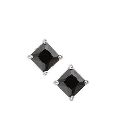 Princess cut Black Diamond Stud AAA Quality in White Gold & Yellow Gold White Gold 0.35 carats $26.63 Earrings