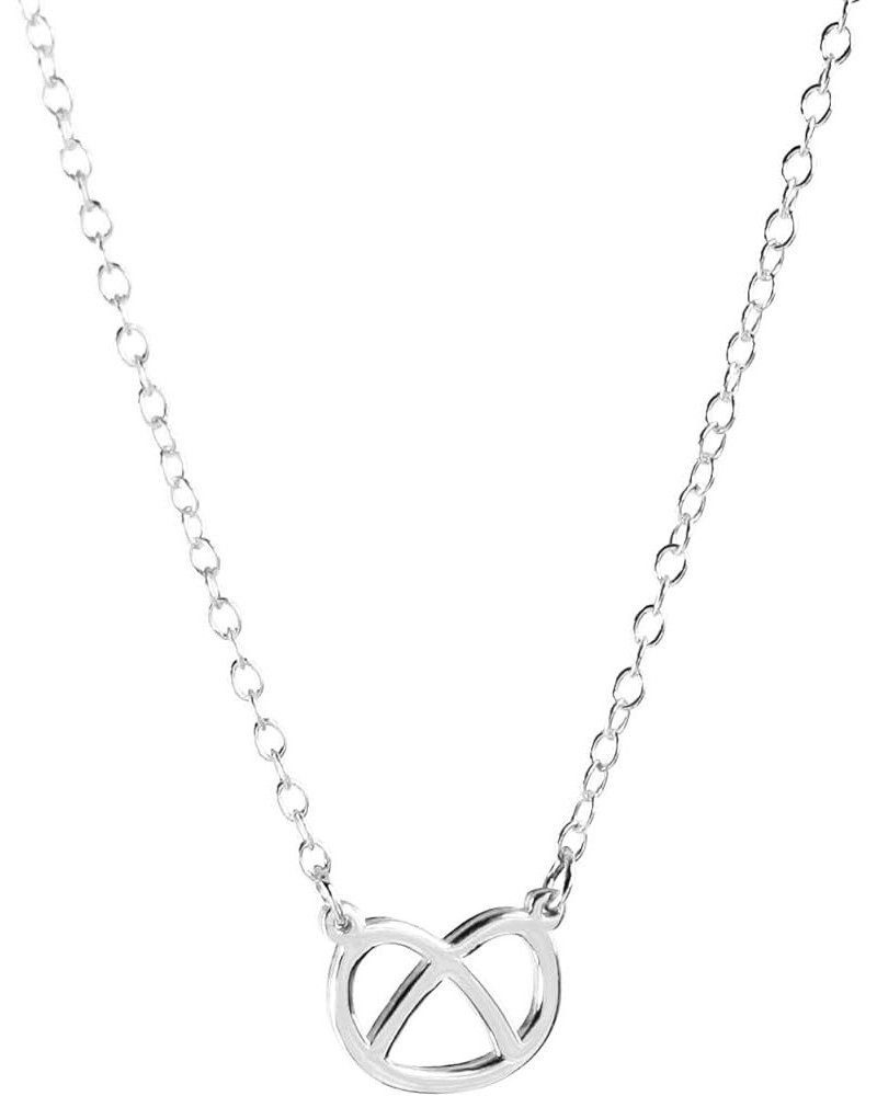 Sterling Silver Pretzel Necklace Silver $20.29 Necklaces