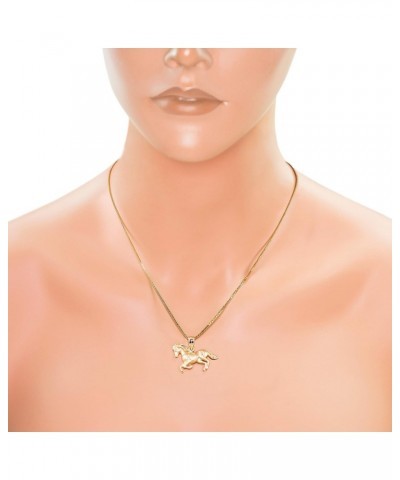 14K Yellow Gold Horse Necklace Pendant $35.01 Necklaces