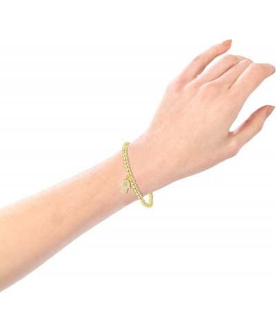 Bracelets for Women Gold Silver Stainless Steel 4mm Bead Ball Stretchable Elastic Bracelet Hamsa - Gold $9.68 Bracelets