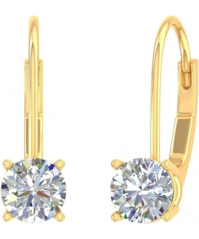 0.40 to 1 Carat Diamond Leverback Drop Earrings in 14K Gold - IGI Certified Yellow Gold 0.8 carats $154.50 Earrings