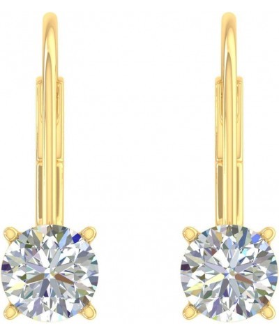 0.40 to 1 Carat Diamond Leverback Drop Earrings in 14K Gold - IGI Certified Yellow Gold 0.8 carats $154.50 Earrings