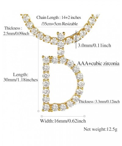 Bling Fully CZ Tennis Chain Initial Necklace for Women 16'' Butterfly Choker 18K Gold Plated Simulated Diamond Cubic Zirconia...