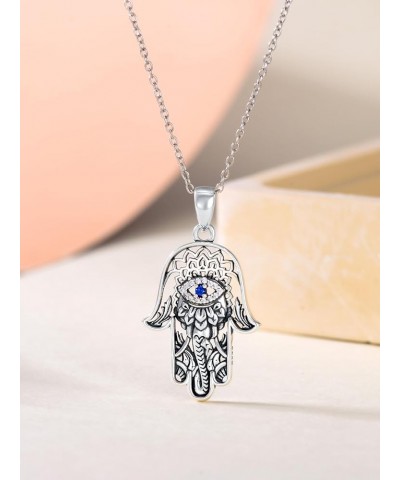 Hamsa Tree of Life/Evil Eye/Star of David/Owl/Elephant Necklace 925 Sterling Silver Hand of Fatima Pendant Necklace Valentine...