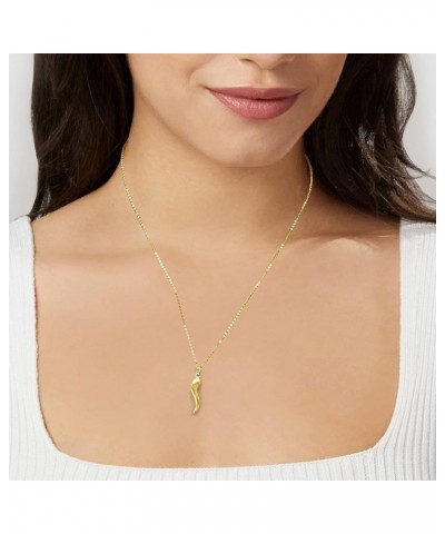 Canaria 10kt Yellow Gold Italian Horn Pendant Necklace 18.0 Inches $54.94 Necklaces