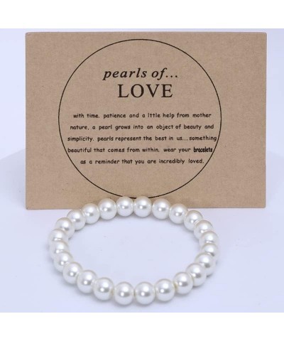 Imitation Pearl Strands Choker Necklace Bracelet With Meaningful Card for Wedding Anniversary Birthday Party Gifts Bridal Jew...