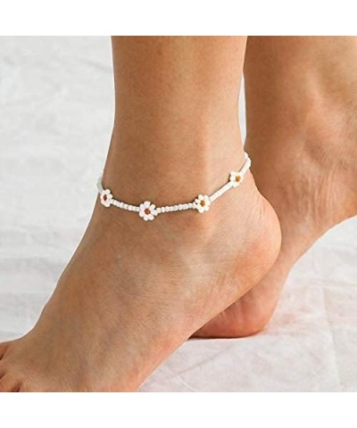 Handmade Beaded Anklet Colored Flower Foot Chain Boho Ankle Bracelet Extension Ankle Accessories Sea Foot Slave Chain Jewelry...