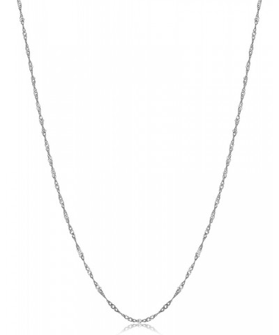 14k White Gold 0.9 mm Singapore Chain Necklace for Women $37.50 Necklaces