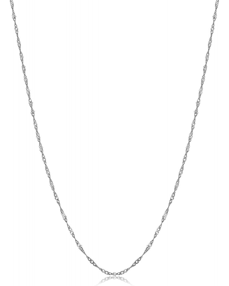 14k White Gold 0.9 mm Singapore Chain Necklace for Women $37.50 Necklaces