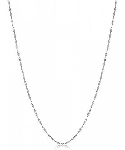 14k White Gold 0.9 mm Singapore Chain Necklace for Women $37.50 Necklaces