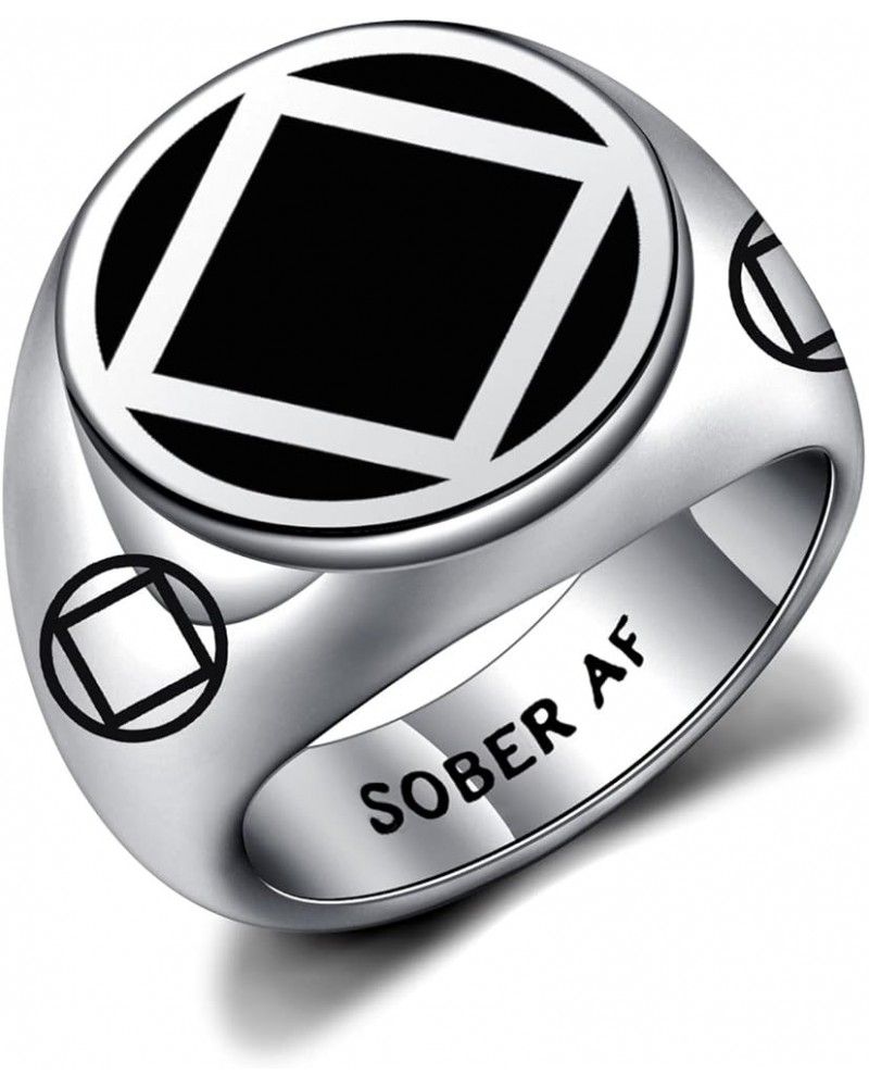 Sobriety Gift AA NA Sober AF Ring Addiction Recovery Gift AA Gift NA Gift Narcotics Anonymous Jewelry for Women Men NA RS 14 ...