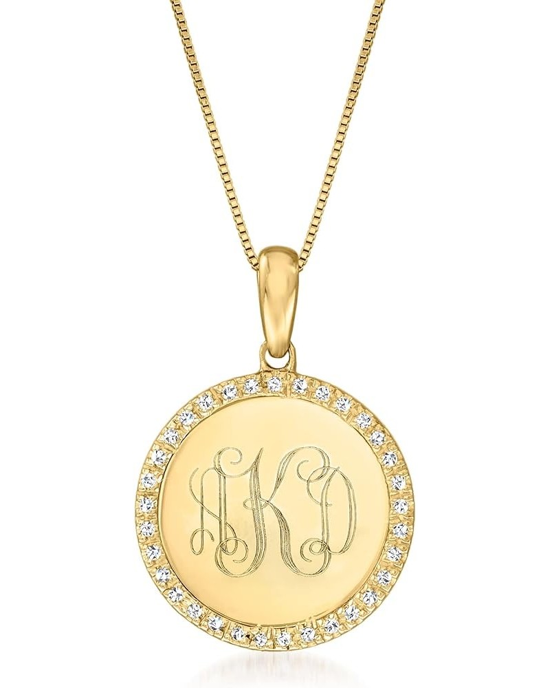 0.10 ct. t.w. Diamond Personalized Pendant Necklace in 14kt Yellow Gold 18-inch (Monogram) $234.00 Necklaces