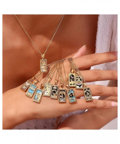 18K Gold-Plated Stainless Steel Vintage Tarot Card Necklace for Women The Magician $9.17 Necklaces