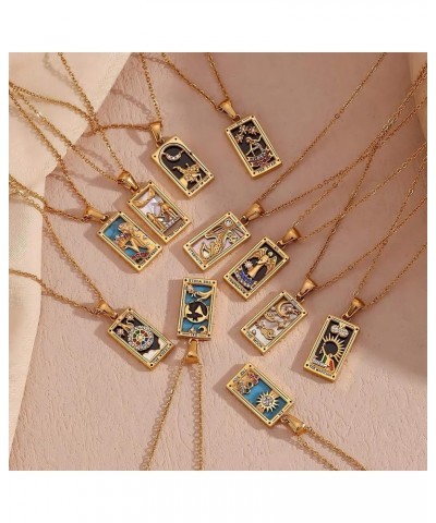 18K Gold-Plated Stainless Steel Vintage Tarot Card Necklace for Women The Magician $9.17 Necklaces