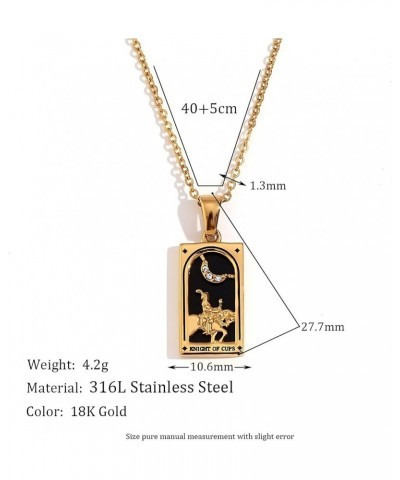 18K Gold-Plated Stainless Steel Vintage Tarot Card Necklace for Women The Magician $9.17 Necklaces