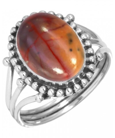 925 Sterling Silver Handmade Ring for Women 10x14 Oval Gemstone Fashion Jewelry for Gift (99020_R) Mookaite $21.16 Rings