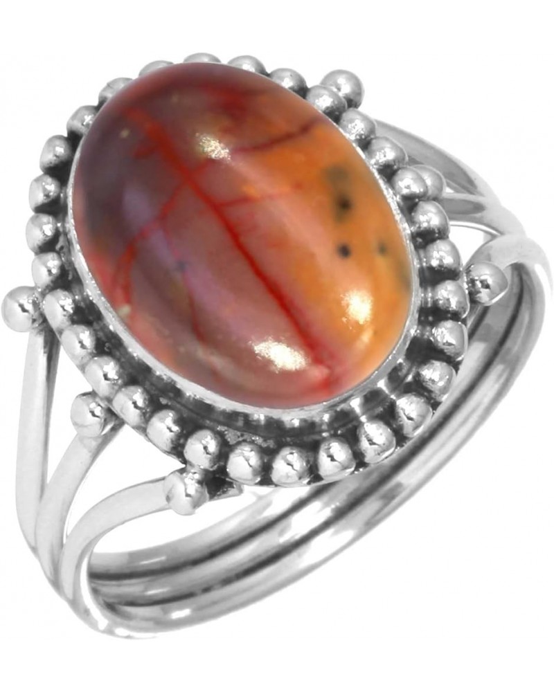 925 Sterling Silver Handmade Ring for Women 10x14 Oval Gemstone Fashion Jewelry for Gift (99020_R) Mookaite $21.16 Rings