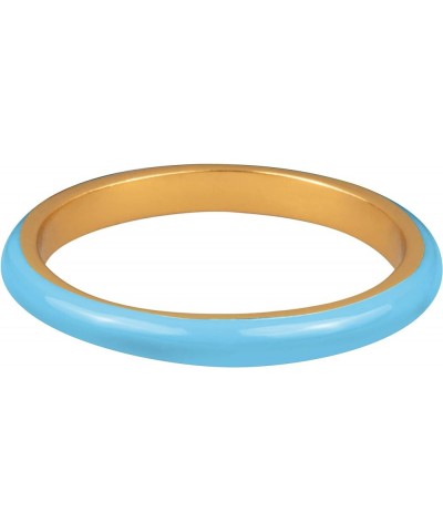 18K Gold Plated Sterling Silver Enamel Stack Rings - Various Color Choices Sky Blue $11.71 Rings