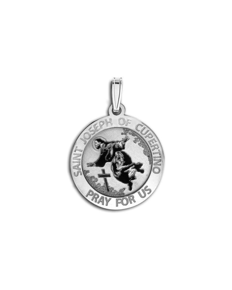 Saint Joseph of Cupertino Religious Medal - in Sterling Silver and 10K or 14K Gold 3/4 x 3/4 Inch Medal Only Sterling Silver ...