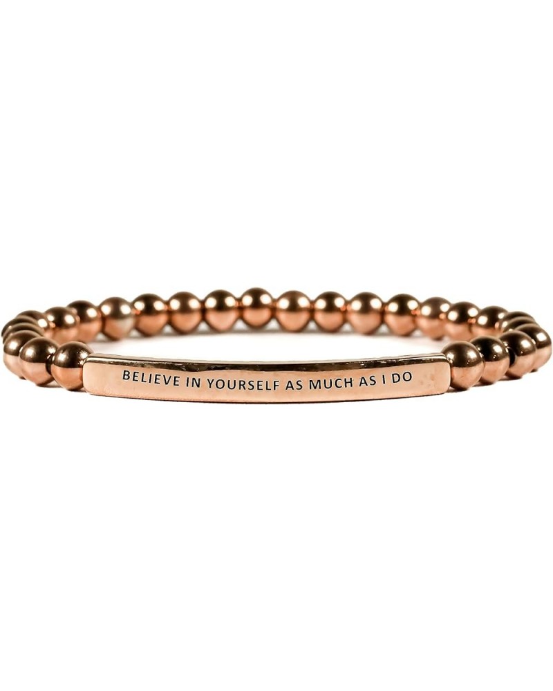 Love Collection Unisex Stretchable Bracelets (BELIEVE IN YOURSELF AS MUCH AS I DO) Rose Gold $25.28 Bracelets