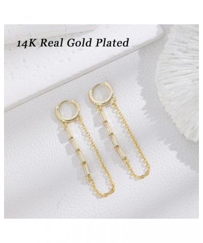 Trendy Gold Huggie Hoop Earrings for Women Shiny 925 Sterling Silver Disco Ball Cute Chain Hoop Drop Earrings for Teen Girls ...