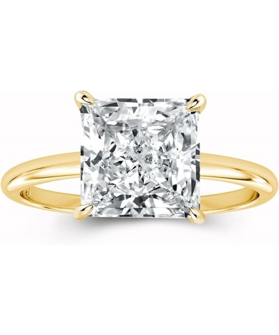 4CT Solitaire Princess Cut Engagement Ring,18K Yellow Gold Plated 925 Sterling Silver Promise Ring 7.5 Yellow Gold $25.60 Rings