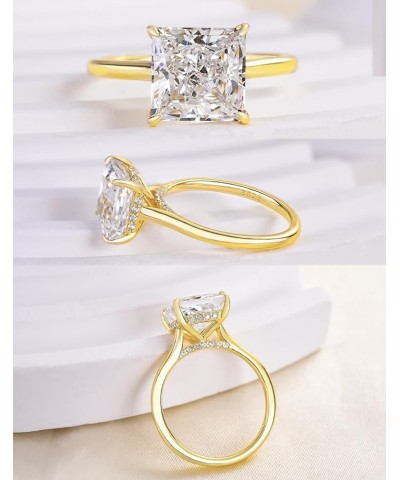 4CT Solitaire Princess Cut Engagement Ring,18K Yellow Gold Plated 925 Sterling Silver Promise Ring 7.5 Yellow Gold $25.60 Rings