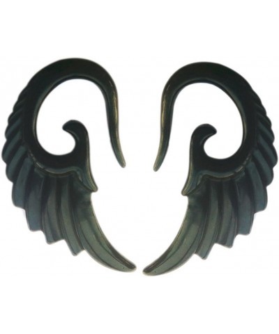 Black Angel Wing Tapers/Hangers/Stretcher's Acrylic 2 Pieces (1 Pair) (B/53) 10G (2.5MM) $9.00 Body Jewelry