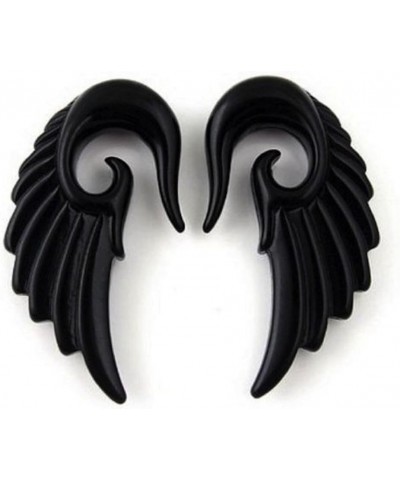 Black Angel Wing Tapers/Hangers/Stretcher's Acrylic 2 Pieces (1 Pair) (B/53) 10G (2.5MM) $9.00 Body Jewelry