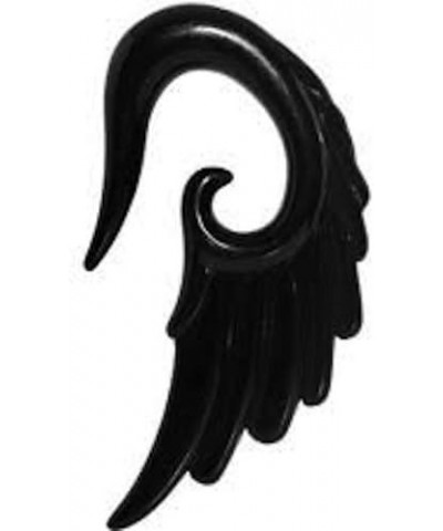 Black Angel Wing Tapers/Hangers/Stretcher's Acrylic 2 Pieces (1 Pair) (B/53) 10G (2.5MM) $9.00 Body Jewelry