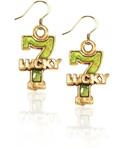 Handpainted Casino Charm Earrings Collection | Handmade in USA | Antique Gold or Silver Finish | French Wire Hooks | Lead-fre...