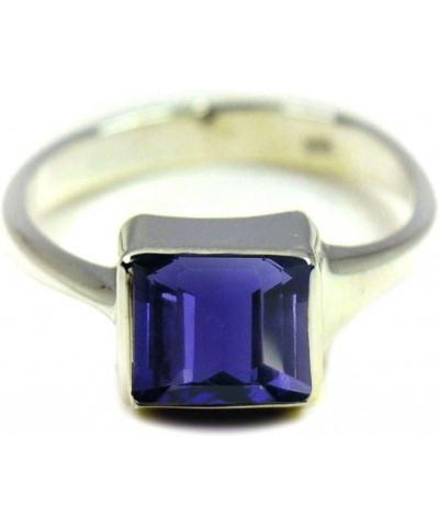 Choose Your Natural Gemstone Ring Square Shape 925 Sterling Silver Faceted Birthstones Jewelry natural-faceted iolite $19.72 ...