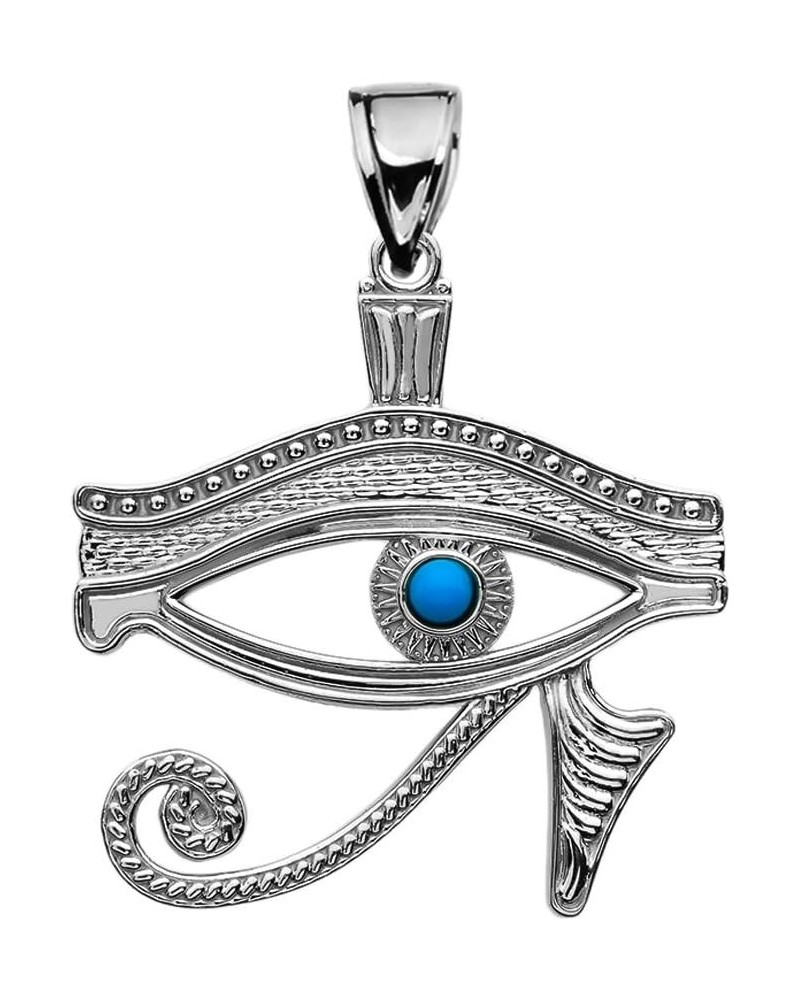 Sterling Silver Egyptian Blue Eye of Horus Pendant $19.24 Pendants