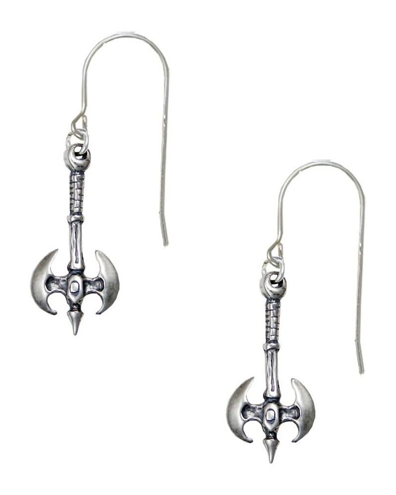 Sterling Silver Striking Warriors Battle Axe Labrys Drop Dangle Earrings $18.28 Earrings