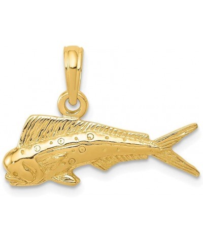 Solid 14k Yellow Gold Mahi Mahi Fish Pendant (15mm x 22mm) $77.04 Pendants