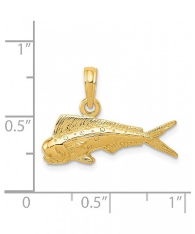 Solid 14k Yellow Gold Mahi Mahi Fish Pendant (15mm x 22mm) $77.04 Pendants