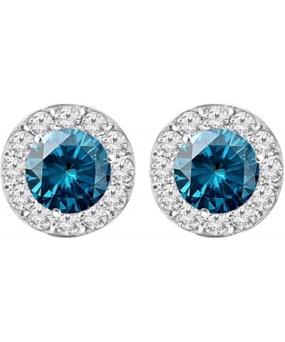 1/2-10 Carat t.w. Blue Diamond Stud Earrings Push Back 2.0 Carat Platinum $881.35 Earrings