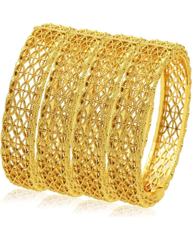 24K Gold Women Bangles Jewelry India Africa Bridal Wedding Jewelry Dubai Middle East Clothing Accessories 4 pieces B-48-4 $13...