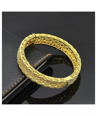 24K Gold Women Bangles Jewelry India Africa Bridal Wedding Jewelry Dubai Middle East Clothing Accessories 4 pieces B-48-4 $13...