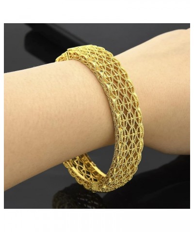 24K Gold Women Bangles Jewelry India Africa Bridal Wedding Jewelry Dubai Middle East Clothing Accessories 4 pieces B-48-4 $13...