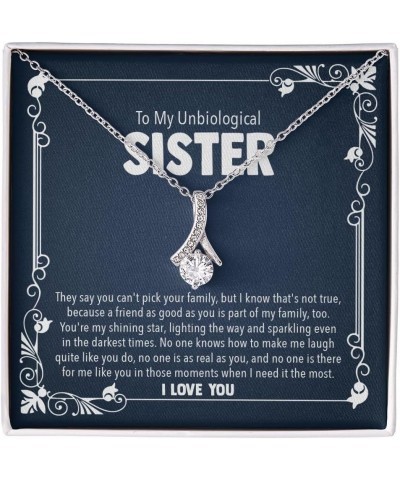 Female Best Friend Gift Ideas - Womens Pendant Necklaces with Message Cards, TwoTone Box AlluringBeauty-Unbiological Sister 2...