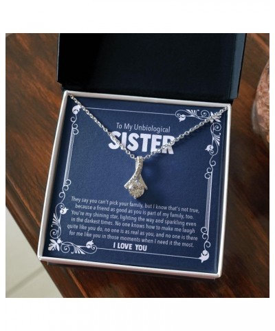 Female Best Friend Gift Ideas - Womens Pendant Necklaces with Message Cards, TwoTone Box AlluringBeauty-Unbiological Sister 2...