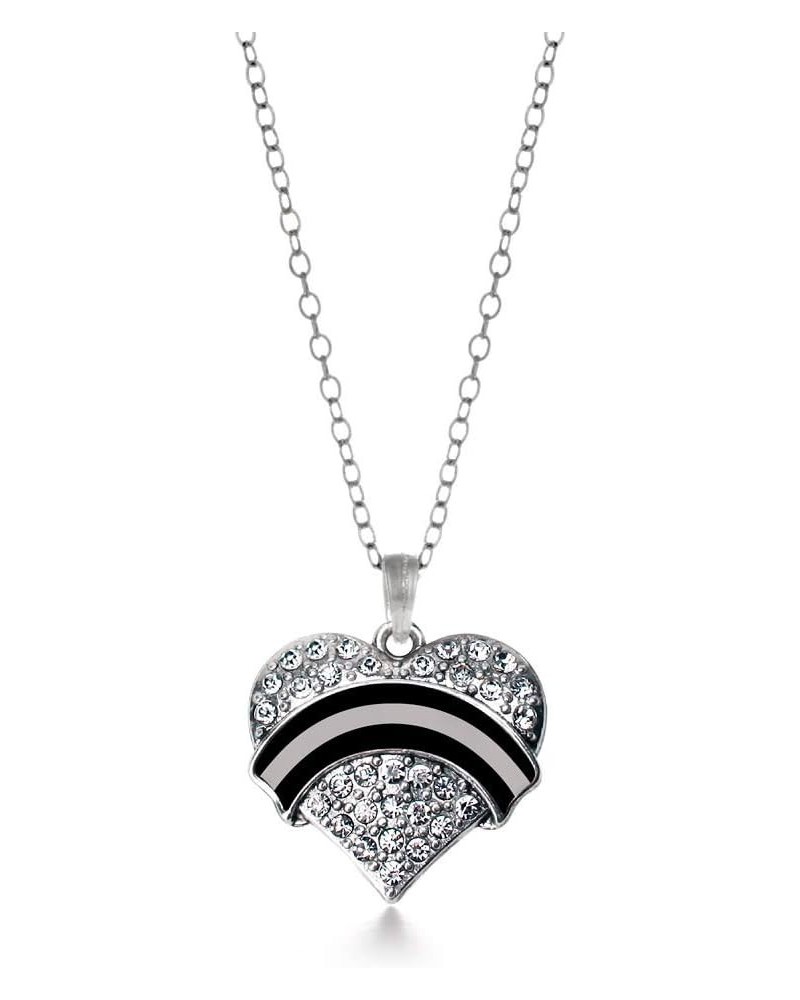 Silver Pave Heart Charm 18 Inch Necklace with Cubic Zirconia Jewelry Corrections Support $10.99 Necklaces