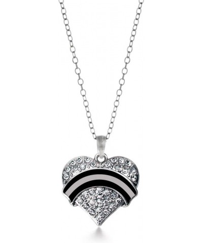 Silver Pave Heart Charm 18 Inch Necklace with Cubic Zirconia Jewelry Corrections Support $10.99 Necklaces