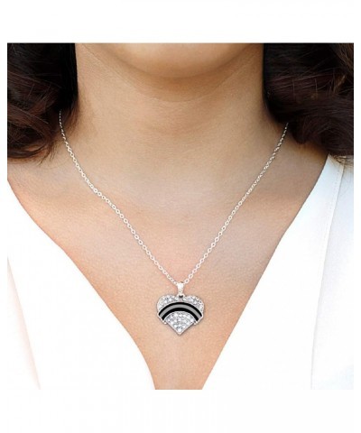 Silver Pave Heart Charm 18 Inch Necklace with Cubic Zirconia Jewelry Corrections Support $10.99 Necklaces