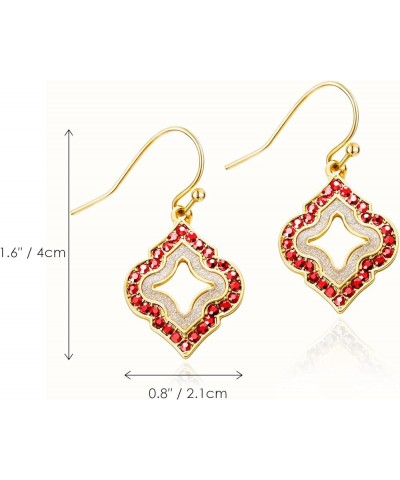 Gold Dangle Earrings: Black Diamond Drop Dainty Rhombus Bohemian Fashion Jewelry for Women Girls Teen red $6.36 Earrings