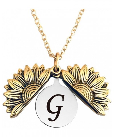 Sunshine engraved necklace letter sunflower pendant necklace jewelry Mother's Day gift female girlfriend G $7.75 Necklaces